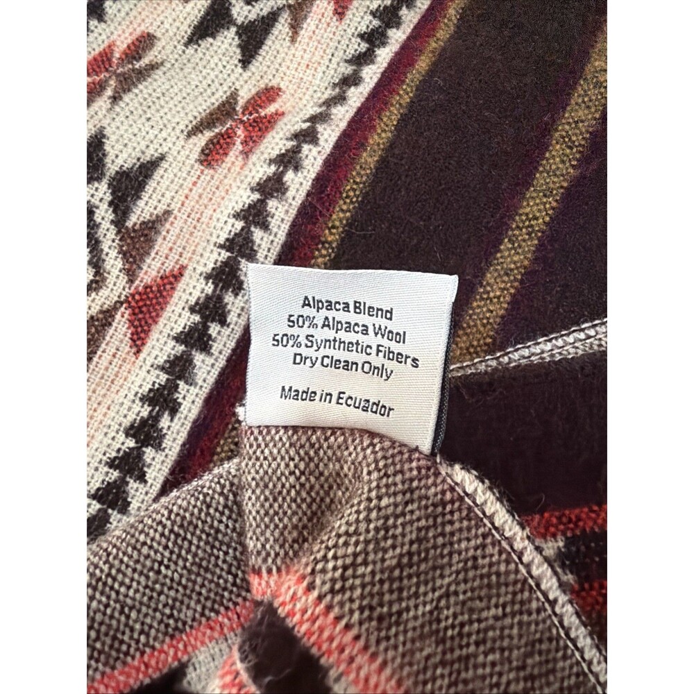 Little Amigos Traveler Blanket Alpaca Blend Brown South America Inca 86”X 80 - Picture 6 of 6